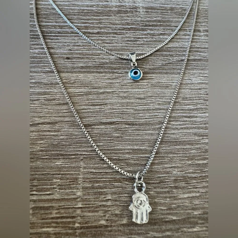 Evil Eye and Hamsa necklace A1497